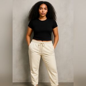 Zara cream straight leg joggers XL